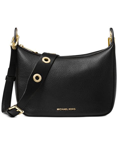 michael kors raven medium black leather messenger bag|Raven Medium Pebbled Leather Shoulder Bag .